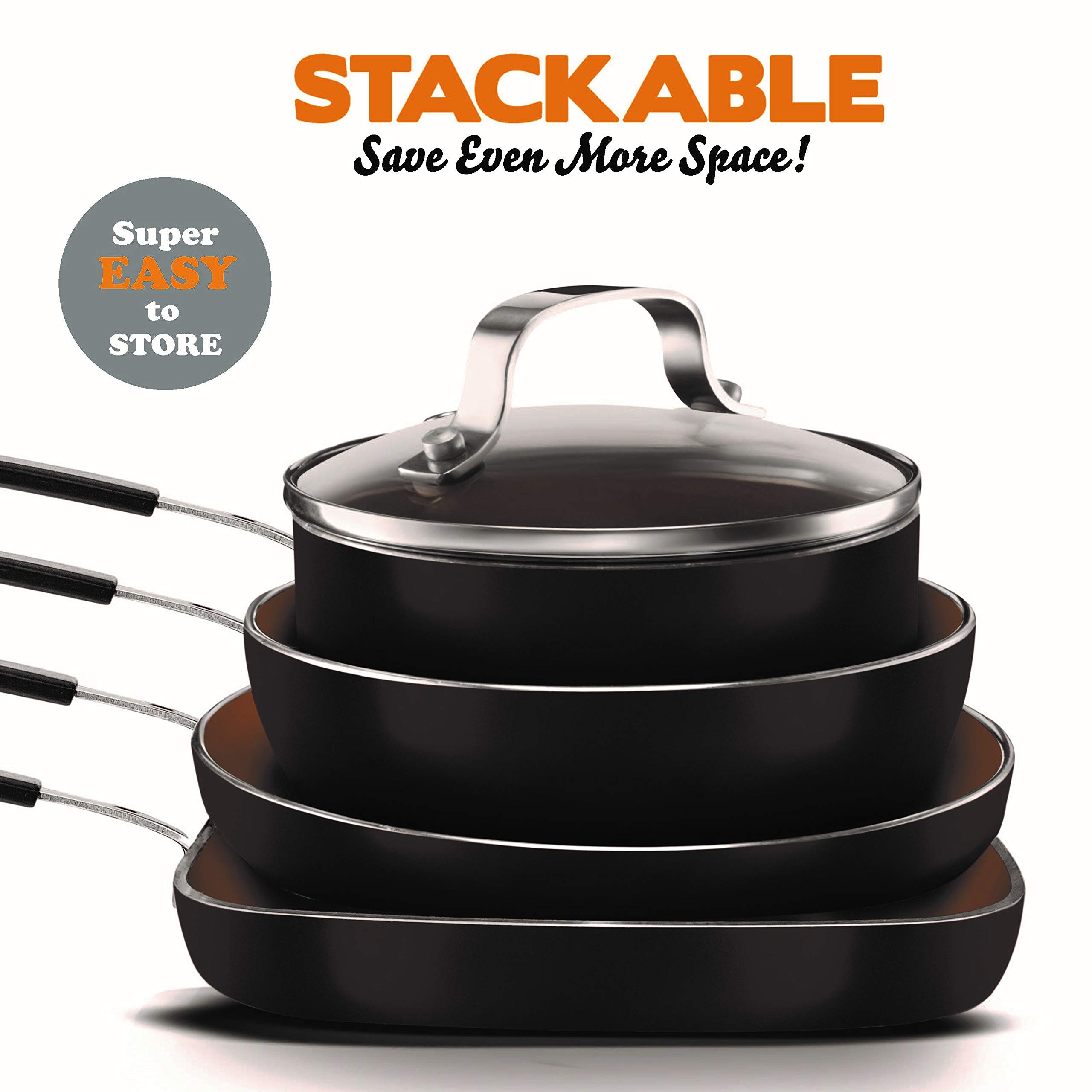 Amazon.com: Gotham Steel Mini Stackmaster 5 Piece Cookware Set